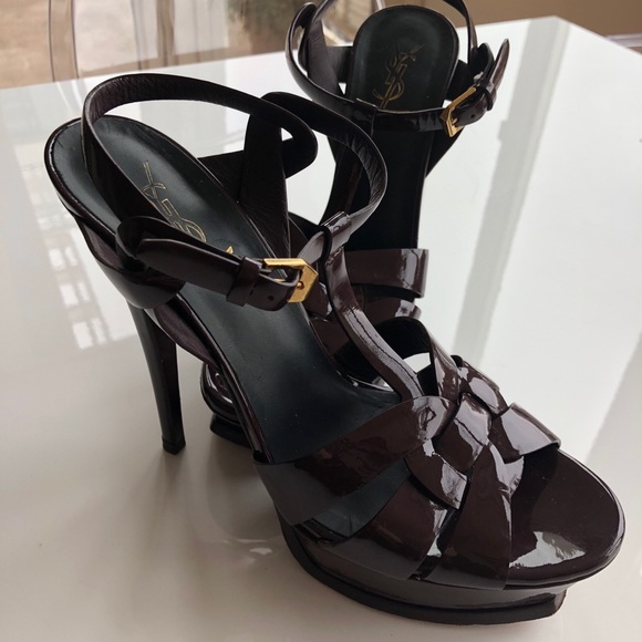 SAINT LAURENT TRIBUTE PLATFORM SANDAL- WORN ONCE - Picture 4 of 6